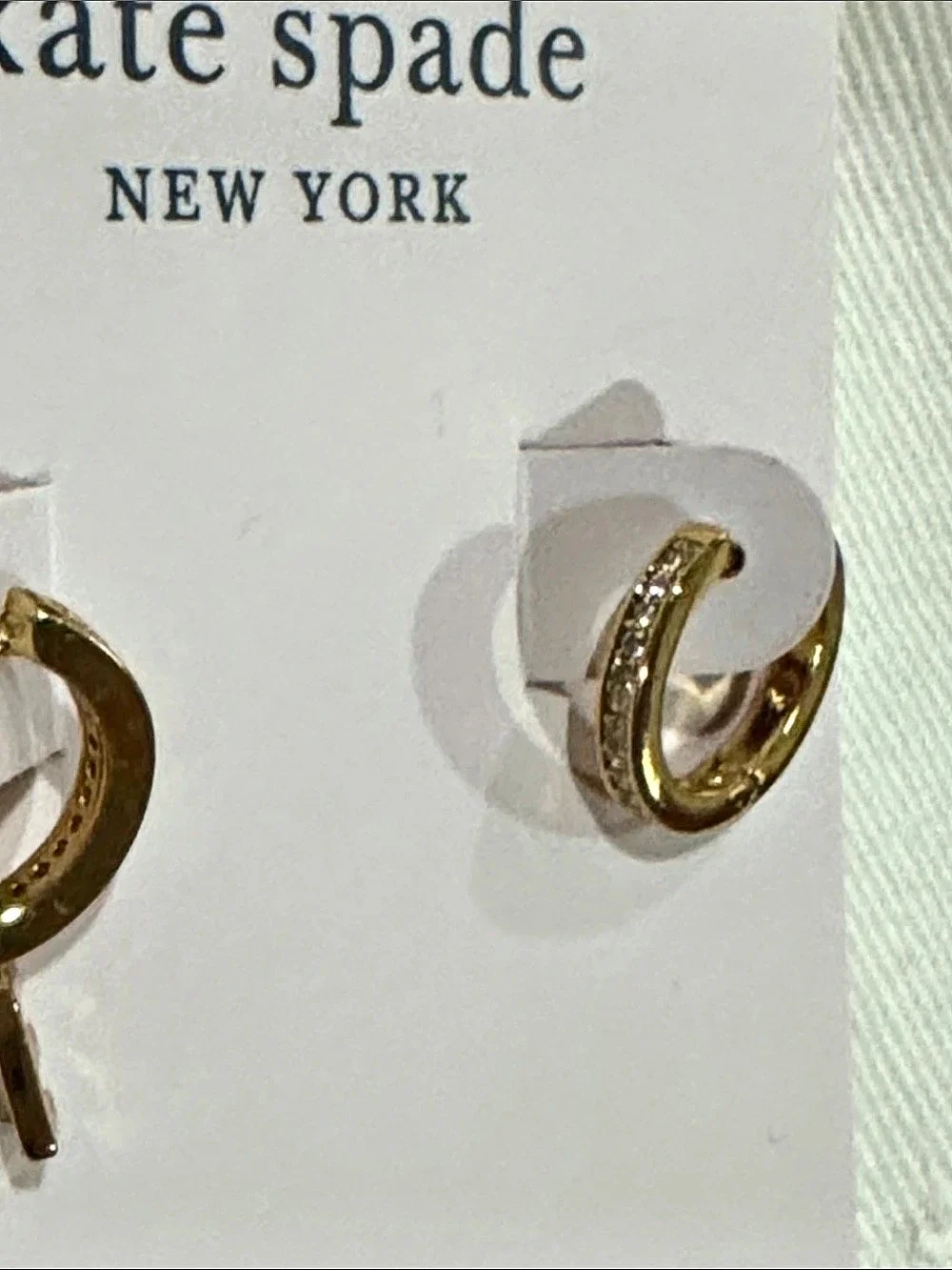 Kate Spade New York Tiny Twinkles E Huggies Earrings Gold  NWT